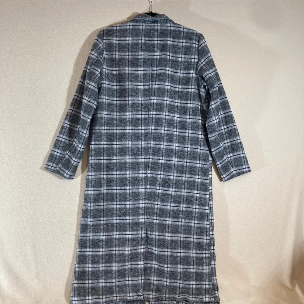 Evereve North Coast Coat Sz S Black/White Plaid‎ Wool Blend Professional Career